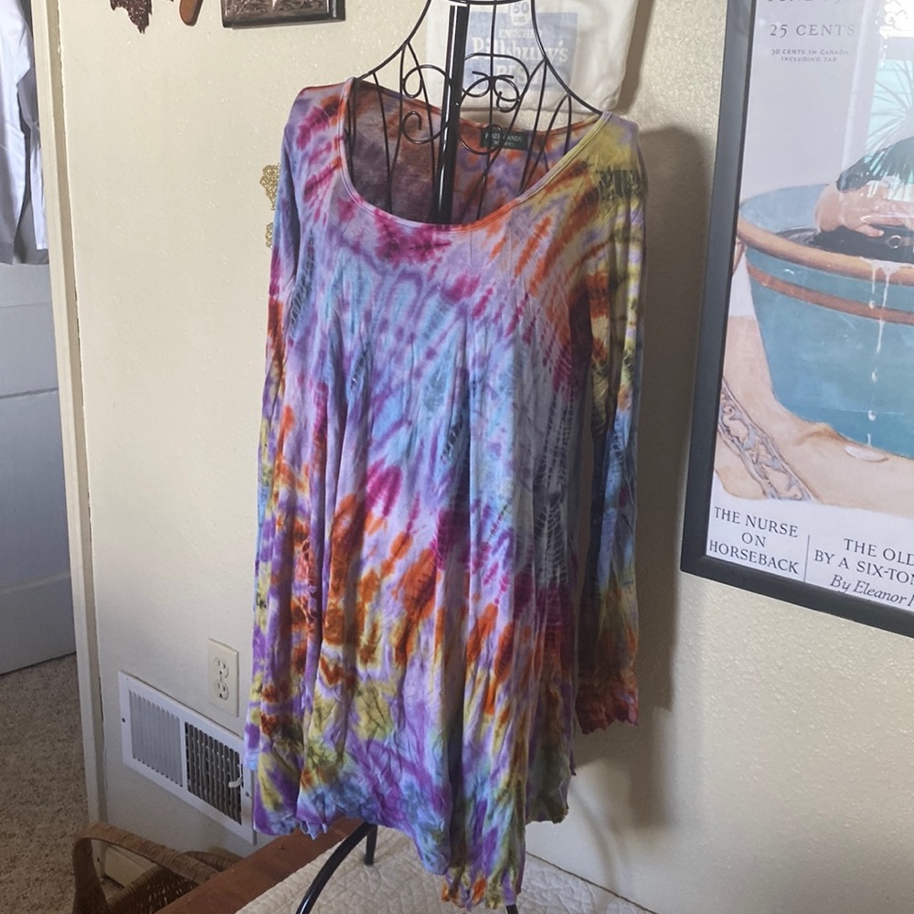 tunic shark bite  tunic tie dye one size sm - xl